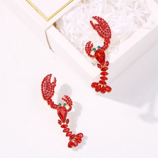 worl Orangelili Earrings Bohemian Multicolor Animal Lobster Shaped Crystal Dangle Earrings Statement Jewelry Drop Earrings (3)