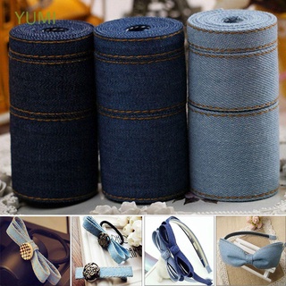 YUMI Jumper Jeans cinta de tela gorra de coser cinta de mezclilla de doble cara DIY clip accesorios artesanía arco ropa decoraciones/Multicolor