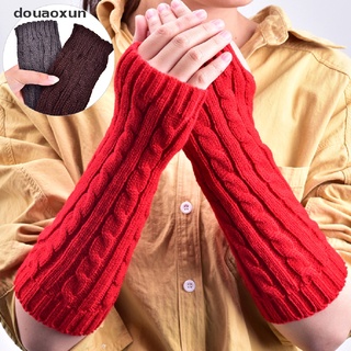 Douaoxun Fashion Women Winter Wrist Arm Hand Warmer Knitted Long Fingerless Gloves Mitten MX