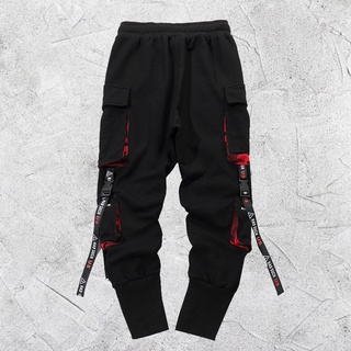 Men's Cargo Combat Work Pants with Pockets Buckle Straps Techwear Trousers Casual (2)
