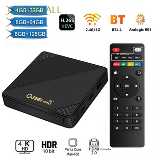 COLORFALL Q96 PRO Cine en casa Decodificador Inteligente Quad Core Caja de TV 8GB + 128GB Bluetooth WIFI dual 2.4G / 5G 4K H.265 Amlogic 905 Reproductor multimedia Android 10.0