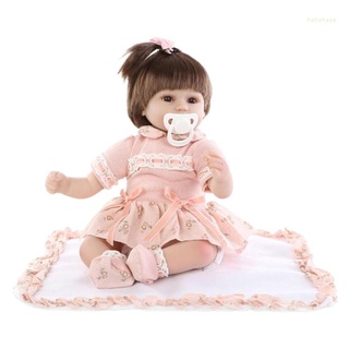 Haha 17 pulgadas 43 cm precioso Reborn bebé niña muñecas niño realista aspecto realista silicona pelo corto juguete recién nacido