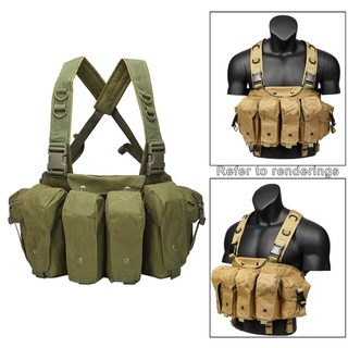 [tachiuwamx] Chest Rig Adjustable Molle Chest Front Bag Pack Shoulder Bag, Hip Hop Streetwear Functional Vest Pouch