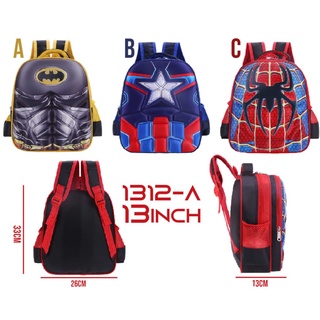 Bolsa de niños en relieve músculo superhéroe capitán Batman Spiderman capitán américa código 1312 TAKASIMURA tienda