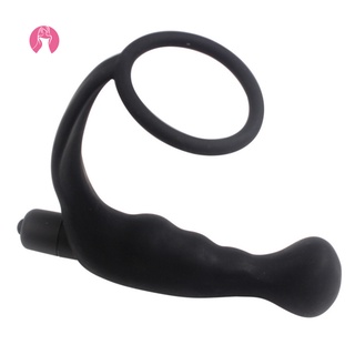 En STOCK|hombres silicona G-spot vibración pene anillo Anal Plug masajeador adulto juguetes sexuales
