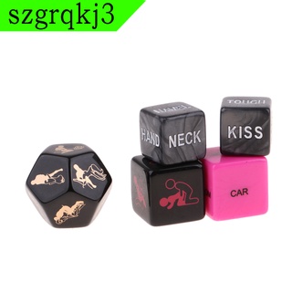 5 piezas posición sexual resplandor dados amor juegos Romance erótico Craps juguetes preliminares (1)