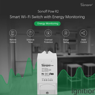 Sonoff Pow R2 interruptor inteligente WiFi inalámbrico con mando a distancia 16A Compatible con Google Home/Alexia para encendido inteligente del hogar