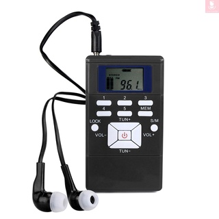 Mini receptor de reloj Digital DSP estéreo/Radio FM portátil para reunión de interpretación simultánea con Clip de Radio con cordón para auriculares