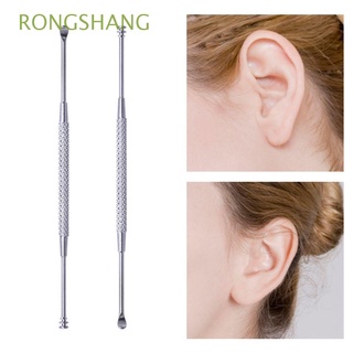 rongshang nueva belleza de doble extremo espiral oreja pick earpick cuidado del oído pick cera eliminación 2 en 1 earpick limpiador herramienta de acero inoxidable