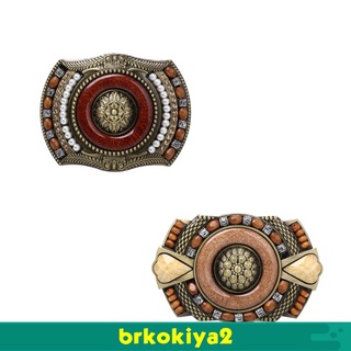 [brkokiya2] hombres's occidental indio vaquero hebilla nativo americano vintage hebilla de cinturón marrón (7)