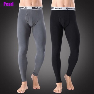 [Pearl] Ropa interior térmica para hombre inferior larga Johns a prueba de tiempo pantalones Leggings algodón