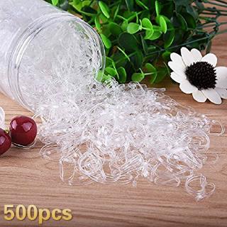200/500 bandas elásticas transparentes para el cabello, Mini banda de goma para niñas