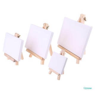 yzz Mini Canvas Natural Wood Easel Set For Art Painting Drawing Craft Wedding Supply