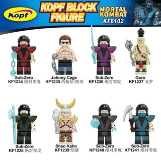 Kf6102 Compatible con Lego Minifigures juego Mortal Kombat Sub Zero Shao Kahn bebé niños juguetes bloques de construcción ladrillos