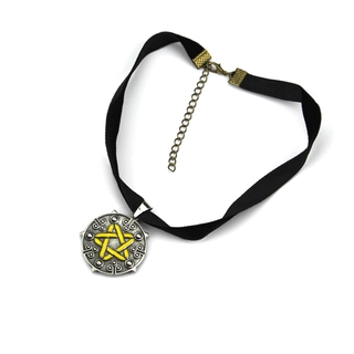 The Witcher 3 Heroine Ye Naifa el mismo collar colgante de cinco puntas estrella redonda collar