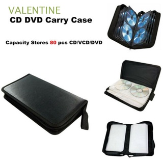 VALENTINE 80 manga disco cartera PU organizador caja de transporte portátil carpeta de cuero sintético para VCD DVD CD caso de almacenamiento bolsa de transporte