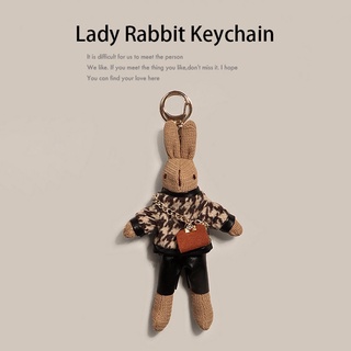 EDELINE Creativo Llavero de conejo Gracioso Decoración colgante de bolso Llavero de estilo coreano Tela Regalos Niños Colgante de muñeca animal Lindo Accesorios de automóviles para niñas (7)