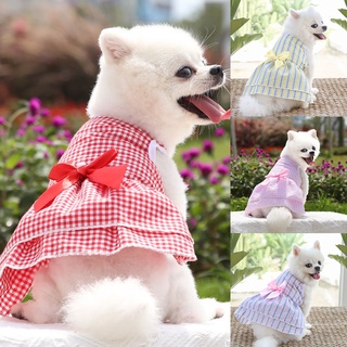 Tira De Diseño De Lazo De Mascotas Vestido De Perro Gato Camisas Mascota Falda Pajarita (2)