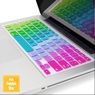 patrickstar protector de teclado cubierta de la piel caso de silicona modelo us pc colorido goma super delgado arco iris
