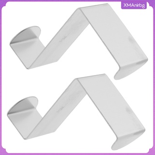 [xmanirbg] 2 ganchos sobre la puerta percha de metal de acero inoxidable para toalla forma z, perfecto para el hogar, tienda, trabajo, oficina y (4)