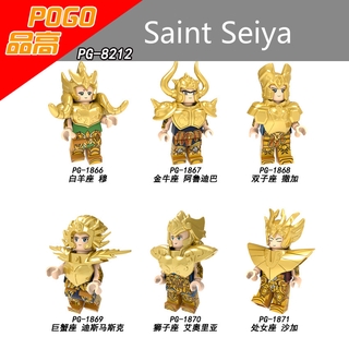 Oro Saint Seiya Minifigures 12 Constelación Bloques De Construcción Niños Lego Juguetes PG8212 PG8213