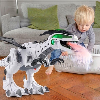 wit multifuncional simulación eléctrica dinosaurio modelo de juguete con spray blanco dinosaurio (1)