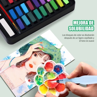 Kit Pintura Acuarela Infantil 36 Colores Dibujo Aficionado y Profesional (6)