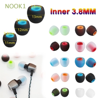 NOOK1 12 pzs almohadillas de silicona de colores de 3.8 mm suaves/audífonos intrauditivos universales de repuesto para auriculares de goma/almohadillas de cojín/Multicolor