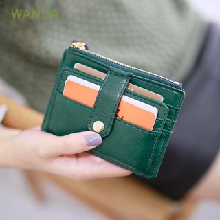 WANDA regalos titular de la tarjeta de crédito de las mujeres monedero corto cartera Hasp moda tarjeta casos cremallera Unisex multifuncional Mini bolso de embrague/Multicolor