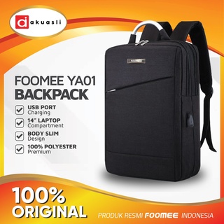 Foomee YA01 mochila de 15 pulgadas portátil mochila USB puerto Duffle Bagpack hombres poliéster Original