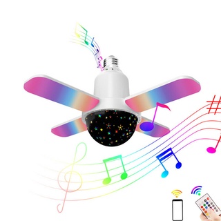 MU_Bluetooth Altavoz De Música E27 LED RGB Lámpara De Techo Deformable Hogar (1)