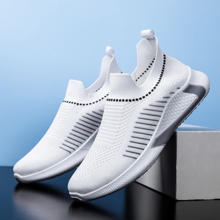 Zapatos de los hombres otoño 2021 nuevos zapatos deportivos de moda suave fondo transpirable casual zapatos voladores tejidos de los hombres casual zapatos de deporte