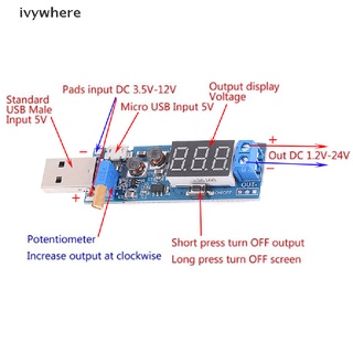 ivywhere dc-dc usb step up/down fuente de alimentación módulo boost convertidor 5v a 3.3v/12v mx