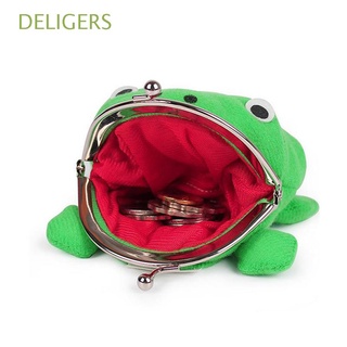 DELIGERS Hot Frog Coin Purse Cute Anime Cartoon Frog Wallet Cosplay Props Plush Flannel Coin Holder Fashion Cartoon Manga Mini Storage Bag