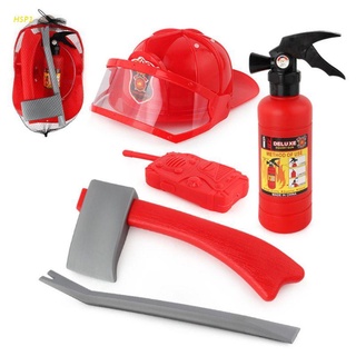 Hsp1 5 pzs bombero bombero niños juguetes Cosplay Kit De casco De bombero Intercom Ax key mejores regalos Para niños
