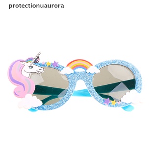 prmx 1pcs brillante azul unicornio divertido fiesta favores disfraz gafas de sol decoración de fiesta aurora