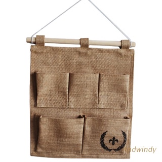 AND 5 Pockets Cotton Linen Hanging Organizer Home Wall Door Storage Bag Pouch Container Decor