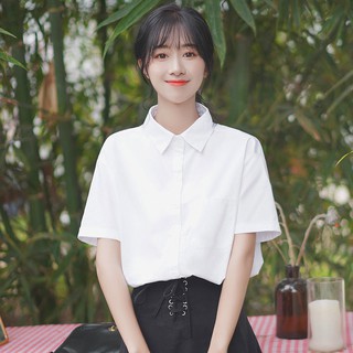 2021 nuevo verano JK uniforme de manga corta camisa preppy estilo suave chica polo top de negocios atuendo camisa para las mujeres