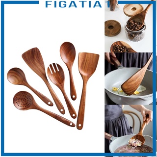 juego de utensilios de cocina,juego de utensilios de cocina antiadherentes, herramientas de cocina de madera, cucharas y espátulas de madera