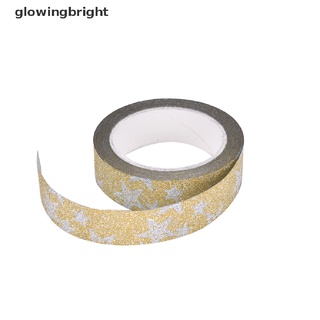 [glowingbright] Cinta adhesiva de papel Washi con purpurina en manualidades adhesivas decorativas DIY, (4)