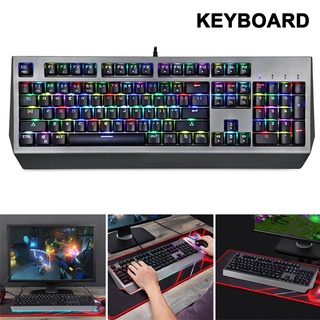 USB Wired Mechanical Keyboards with RGB Backlit 104Keys Gaming Keypad for PC Computer