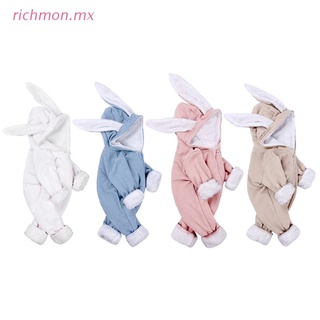 richmo bebé niños invierno caliente trajes conejo oreja con capucha cremallera mameluco niñas mono