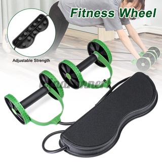 AB Wheel Roller Abdominal Resistance Band Pull Rope Core Exercise Muscle Trainer keepurfaith