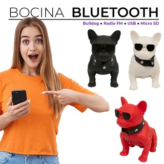 Bocina Bluetooth Auxiliar Sd En Forma De Perro Bulldog