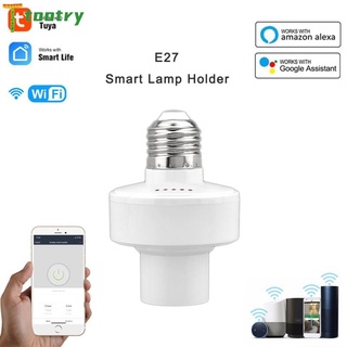 t WiFi Smart Light Bulb Adapter Lamp Holder Base AC Smart Life/Tuya Wireless Voice Control with Alexa Google Home E27 E26 65-265V tootry