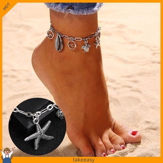 Fashion Women Starfish Sea Turtle Wave Shell Anklet Beach Foot Ankle Bracelet