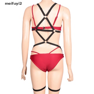 [meifuyi2] negro todo el cuerpo nuevo mujeres arnés de cuerpo sujetador jaula top lencería ajustable tamaño 768o (5)