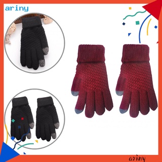 ari cómodo guantes de invierno pantalla táctil mujeres de punto guantes cálidos para exteriores