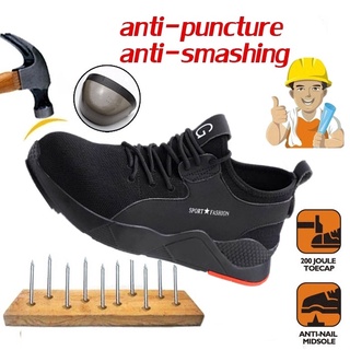 Zapatos de seguridad de los hombres anti-aplastamiento y anti-piercing ligero transpirable zapatos de trabajo antideslizante botas de seguridad
