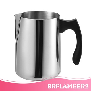 [brflameermx] Food Grade Stainless Steel Milk Frothing Pitcher, Milk Coffee Cappuccino Latte Art Frothing Pitcher Barista Milk Jug Cup